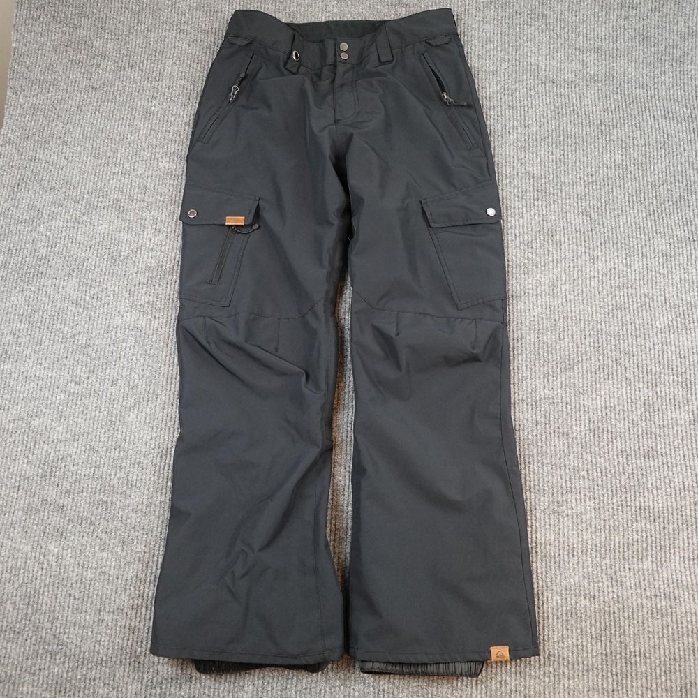 Quiksilver Snow Pants Mens Medium Black Insulated Dryflight 10K Ski Snowboard